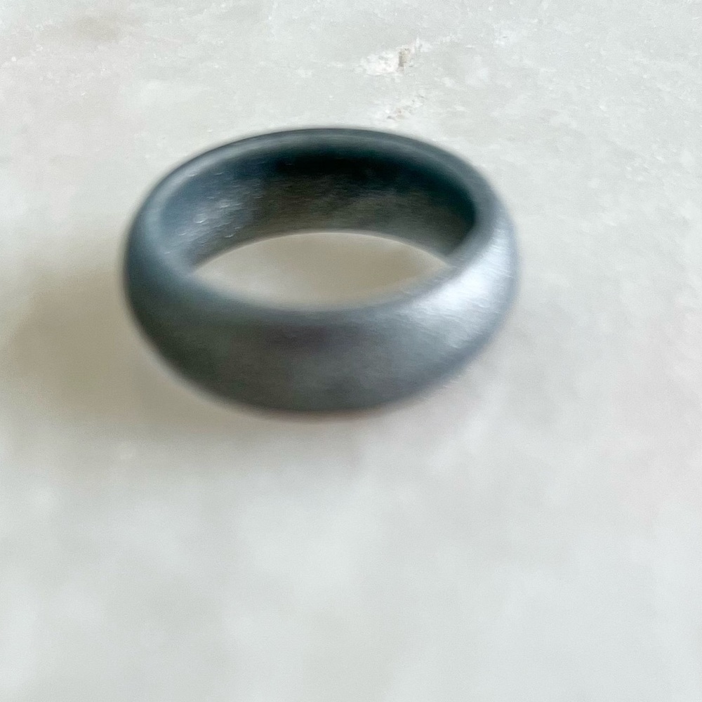 Silver - Womens Silicone Ring - Rounded Edge